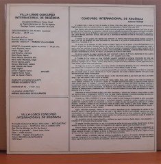 VILLA-LOBOS: CONCURSO INTERNACIONAL DE REGENCIA 1975, DESCOBRIMENTO DO BRASIL - LP 2.EL PLAK