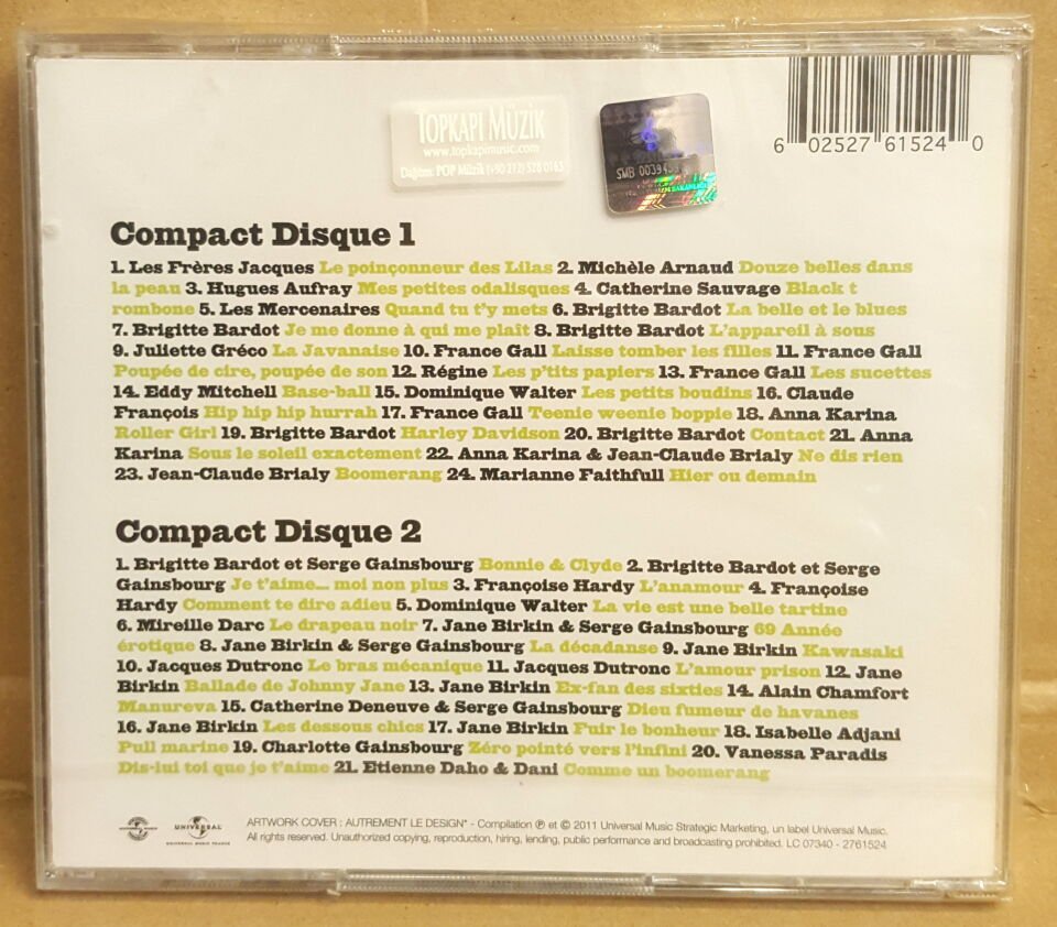 LES INTERPRETES DE SERGE GAINSBOURG - V/A BRIGITTE BARDOT FRANCE GALL JANE BIRKIN MARIANNE FAITHFULL VANESSA PARADIS - 2CD JEWEL CASE AMBALAJINDA SIFIR