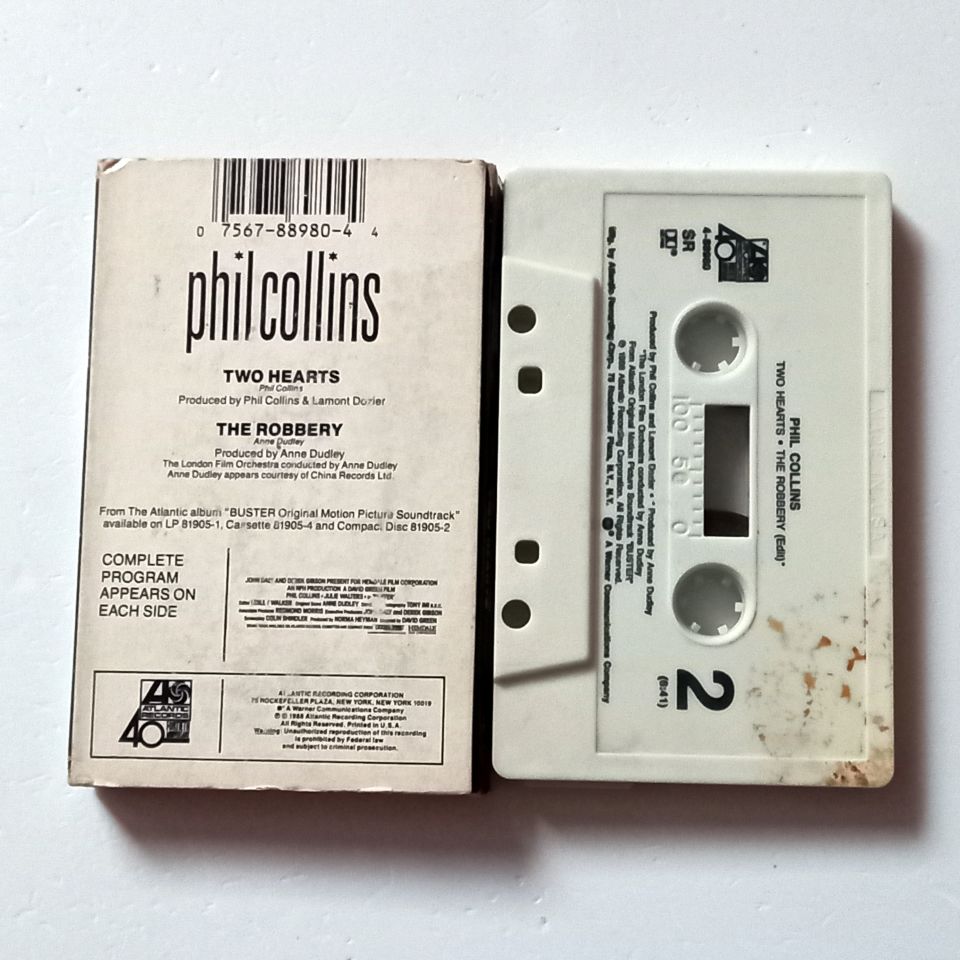 PHIL COLLINS -TWO HEARTS (1988) - KASET SINGLE MADE IN USA 2.EL