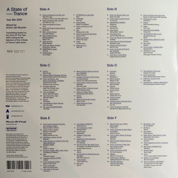 ARMIN VAN BUUREN - A STATE OF TRANCE YEAR MIX 2025 (2026) - 3xLP HOUSE PROGRESSIVE TRANCE SIFIR PLAK