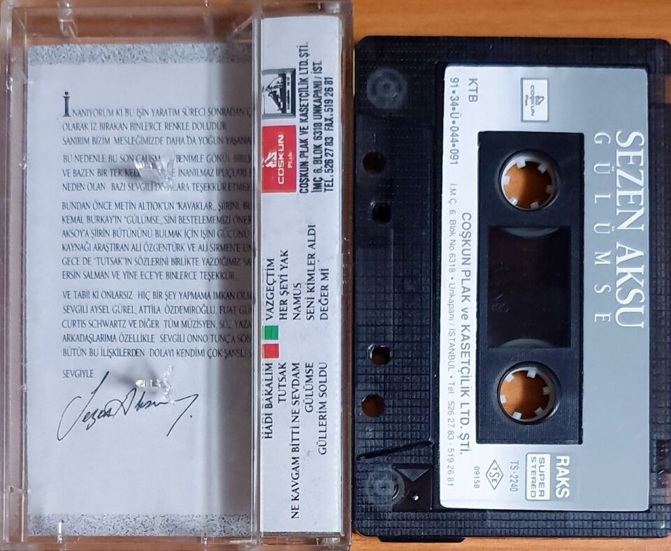 SEZEN AKSU - GÜLÜMSE (1991) - KASET 2.EL