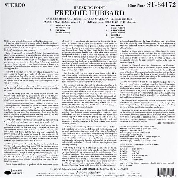 FREDDIE HUBBARD – BREAKING POINT (1964) - LP 2022 REISSUE 180GR GATEFOLD TONE POET SERIES SIFIR PLAK