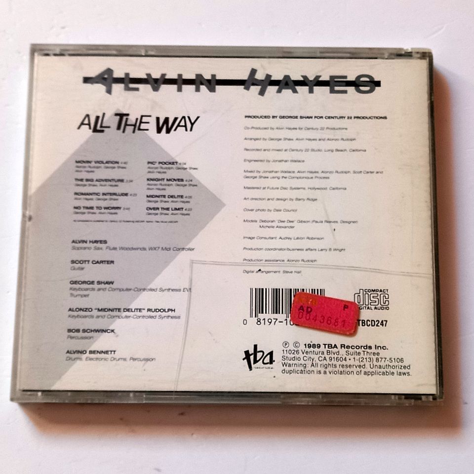 ALVIN HAYES – ALL THE WAY (1989) - CD 2.EL
