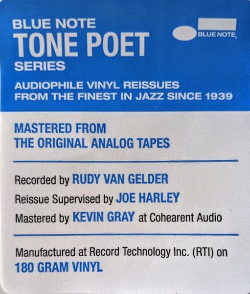 TINA BROOKS – MINOR MOVE (1980) - LP 2019 REISSUE 180GR GATEFOLD TONE POET SERIES SIFIR PLAK