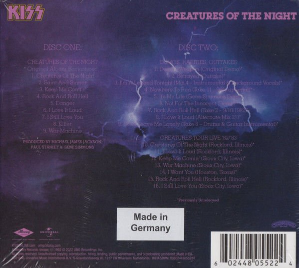 KISS – CREATURES OF THE NIGHT (1982) - 2CD 2022 REMASTERED 40TH ANNIVERSARY REISSUE SIFIR