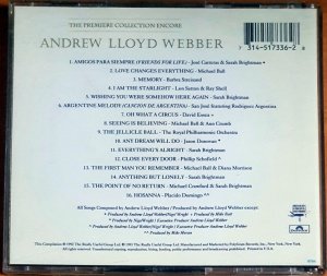 ANDREW LLOYD WEBBER - THE PREMIERE COLLECTION ENCORE (1993) - CD 2.EL