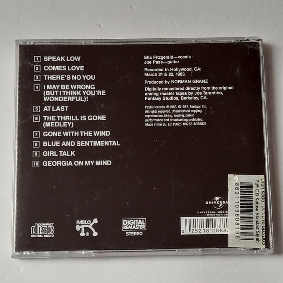 ELLA FITZGERALD, JOE PASS – SPEAK LOVE (1983) - CD REMASTERED 1987 REISSUE 2.EL