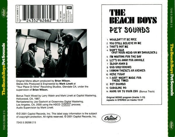 THE BEACH BOYS – PET SOUNDS (1966) - HDCD REMASTERED 2001 REISSUE JEWEL CASE AMBALAJINDA SIFIR