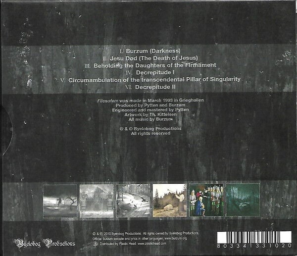 BURZUM – FILOSOFEM (1996) - CD 2010 REISSUE SLIPCASE AMBALAJINDA SIFIR