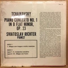 TCHAIKOVSKY PIANO CONCERTO NO.1 SVIATOSLAV RICHTER CZECH PHIL.ORC. KAREL ANCERL SIFIR PLAK