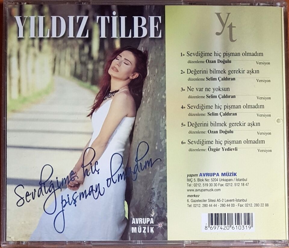 YILDIZ TİLBE - SEVDİĞİME HİÇ PİŞMAN OLMADIM (2004) - CD AMBALAJINDA SIFIR