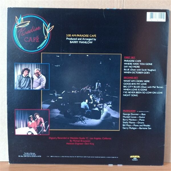 BARRY MANILOW – 2:00 AM PARADISE CAFE (1984) - LP 2.EL PLAK