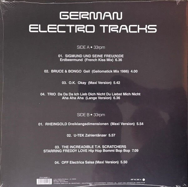 GERMAN ELECTRO TRACKS - VARIOUS ARTISTS / BRUCE & BONGO , TRIO , U-ZEK , OFF ... (2025) - LP COMPILATION SIFIR PLAK