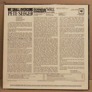 PETE SEEGER - WE SHALL OVERCOME / LIVE AT CARNEGIE HALL (1963) - LP MONO 2.EL PLAK