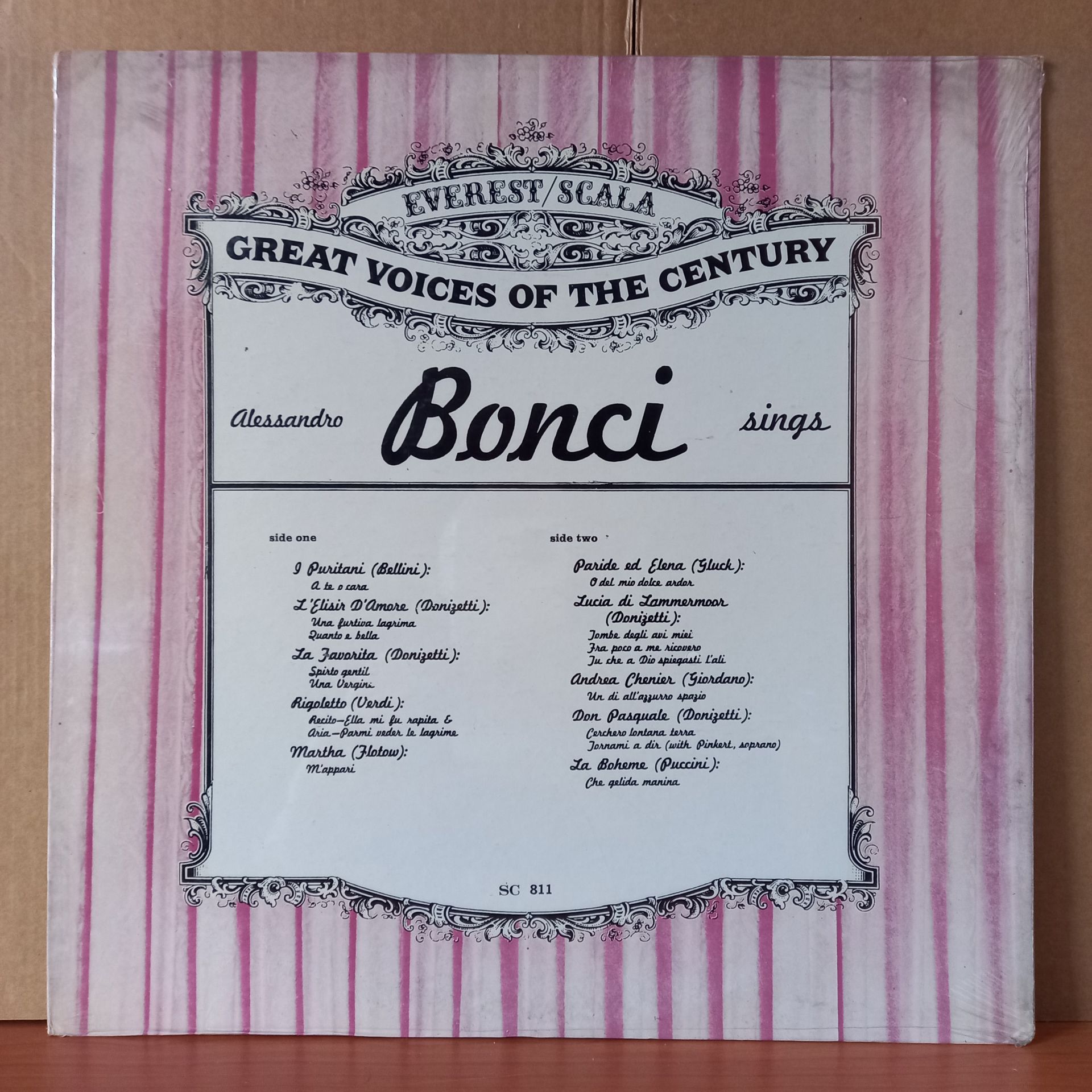 ALESSANDRO BONCI – ALESSANDRO BONCI SINGS / BELLINI, DONIZETTI, VERDI, GLUCK, PUCCINI - LP DÖNEM BASKISI SIFIR PLAK