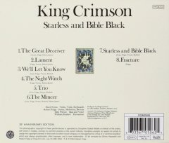 KING CRIMSON - STARLESS AND BIBLE BLACK (1974) / 30TH ANNIVERSARY EDITION 2004 24 BIT REMASTERED REISSUE CD SIFIR