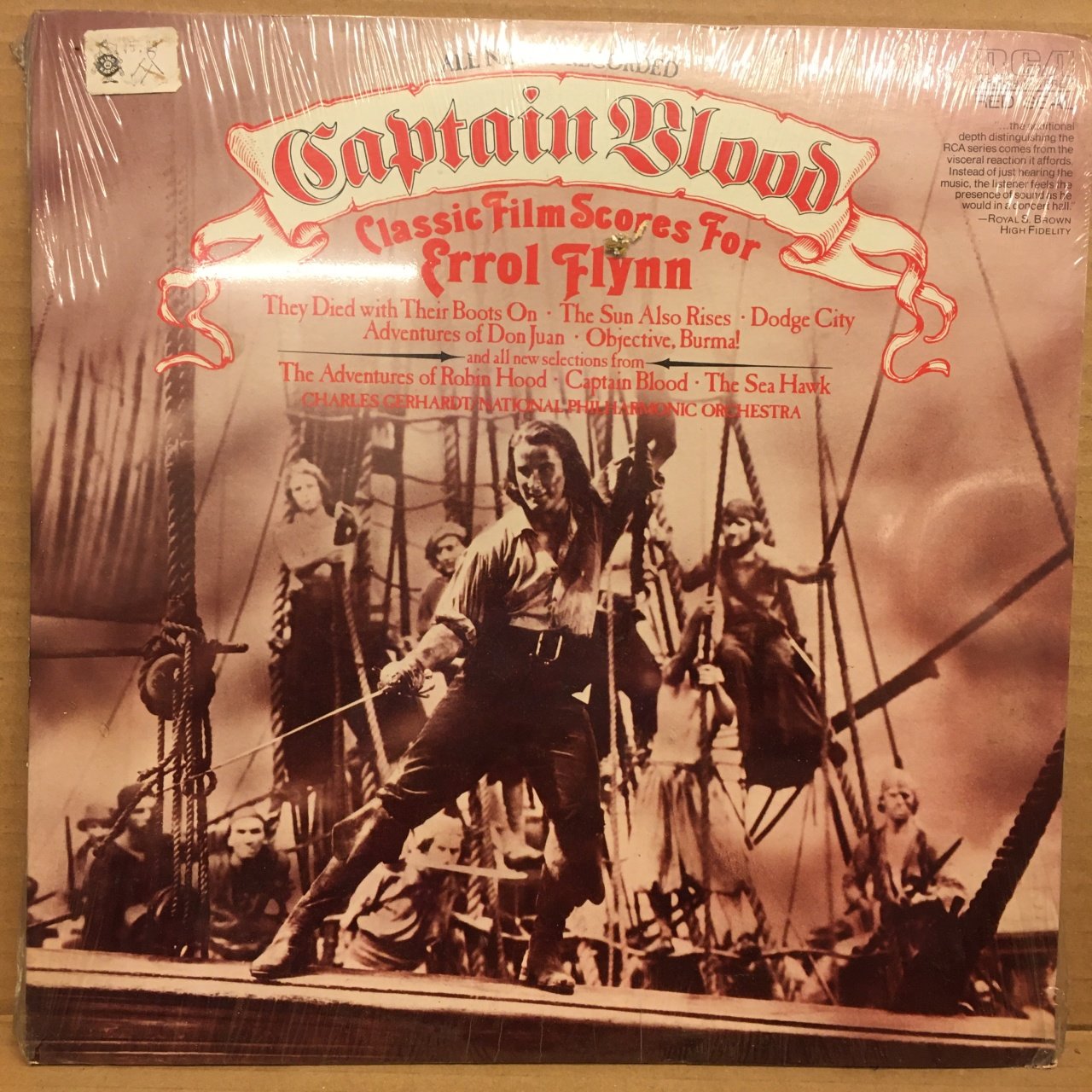 CAPTAIN BLOOD CLASSIC FILM SCORES FOR ERROL FLYNN 1975 SIFIR PLAK