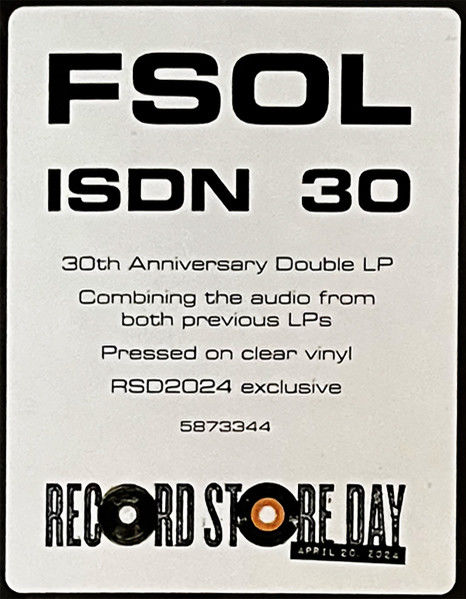 FUTURE SOUND OF LONDON - ISDN (1994) - 2LP COLOURED 2024 RECORD STORE DAY EDITION SIFIR PLAK