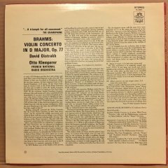 BRAHMS - VIOLIN CONCERTO DAVID OISTRAKH, OTTO KLEMPERER 2.EL PLAK