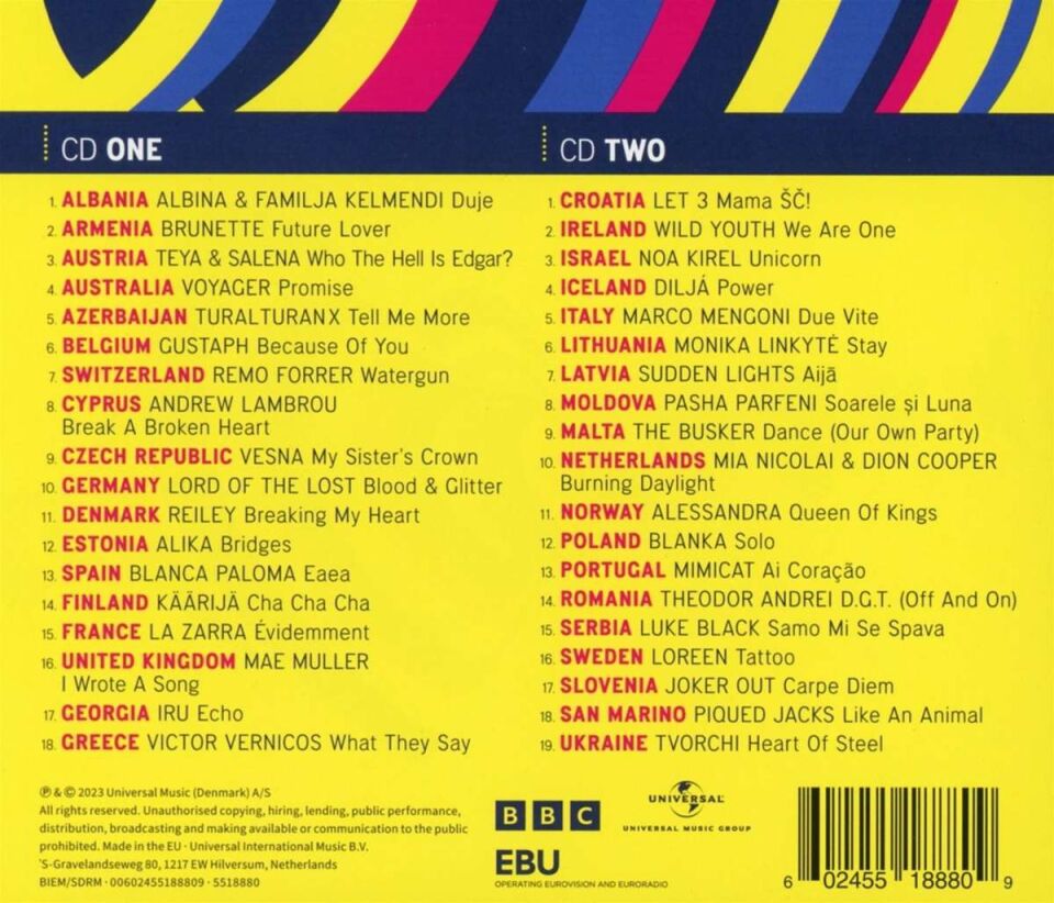 EUROVISION SONG CONTEST - UNITED KINGDOM LIVERPOOL (2023) - 2xCD SIFIR