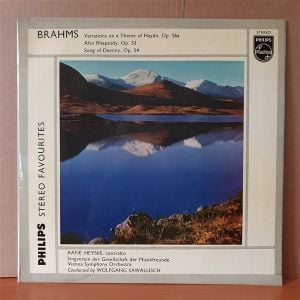 BRAHMS: VARIATIONS ON A THEME OP. 56A, ALTO RHAPSODY OP. 53, SONG OF DESTINY OP. 54 / AAFJE HEYNIS, WOLFGANG SAWALLISCH - LP 2.EL PLAK