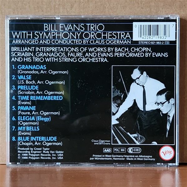 THE BILL EVANS TRIO – BILL EVANS TRIO WITH SYMPHONY ORCHESTRA (1966) - CD 1984 REISSUE 2.EL