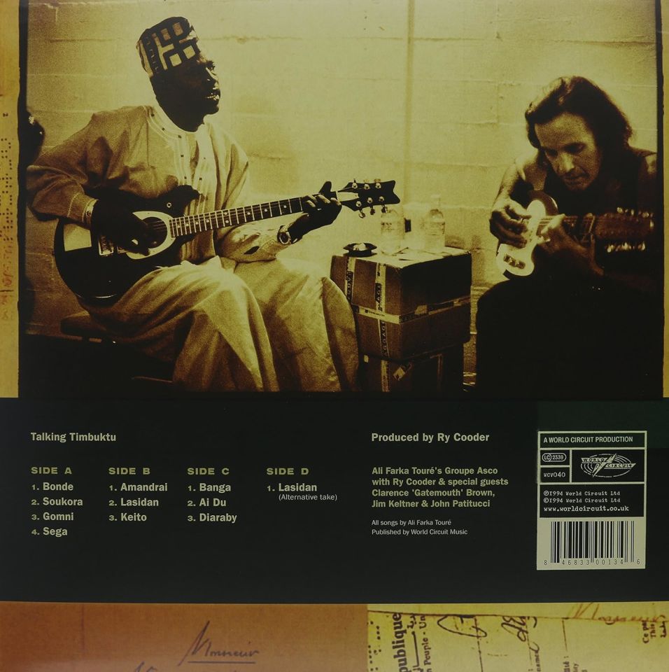 ALI FARKA TOURE WITH RY COODER - TALKING TIMBUKTU (1994) - 2LP 180GR 2015 EDITION SIFIR PLAK
