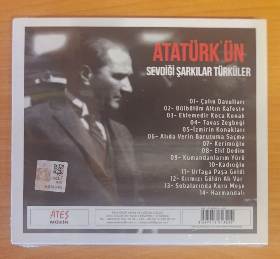 ATATÜRK'ÜN SEVDİĞİ ŞARKILAR TÜRKÜLER / LİNDA ÇANDIR, OĞUZ TURGUTGENÇ (2011) - CD DIGIPAK AMBALAJINDA SIFIR