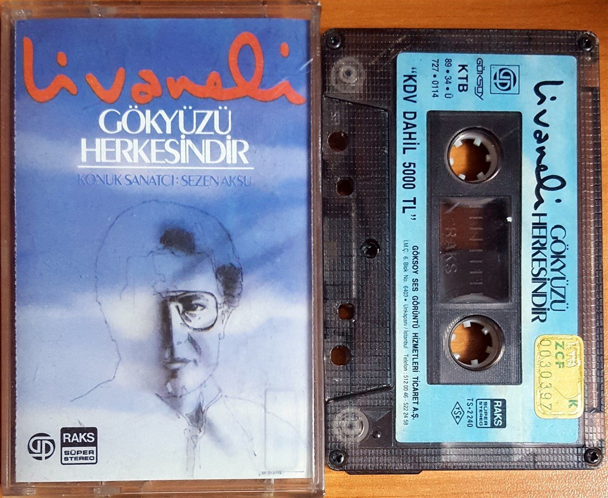 ZÜLFÜ LİVANELİ - GÖKYÜZÜ HERKESİNDİR (1989) GÖKSOY KASET 2.EL