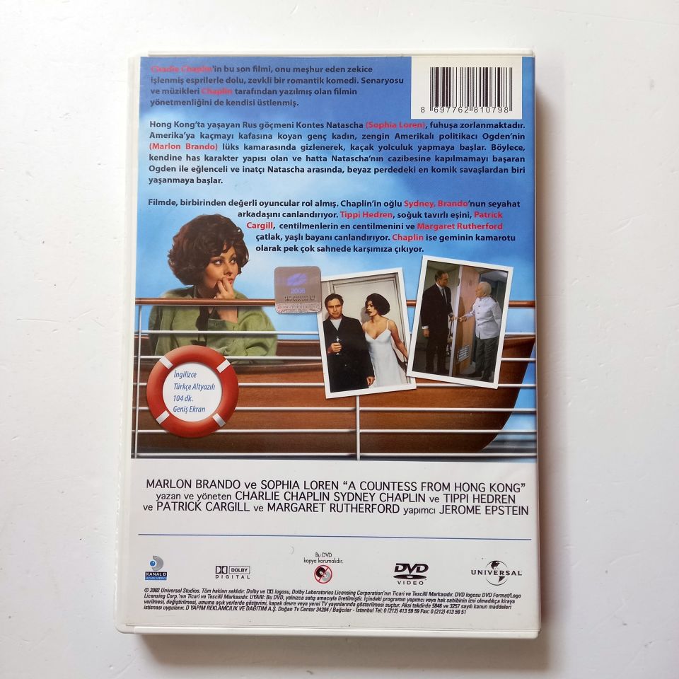 A COUNTESS FROM HONG KONG - HONG KONG\'LU KONTES - CHARLIE CHAPLIN - MARLON BRANDO - SOPHIA LOREN - DVD 2.EL