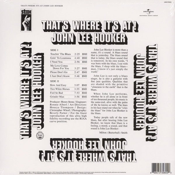 JOHN LEE HOOKER - THAT'S WHERE IT'S AT (1969) - LP 2018 EDITION SIFIR PLAK