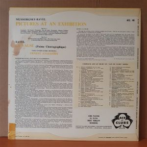 MUSSORGSKY-RAVEL: PICTURES AT AN EXHIBITION / RAVEL: LA VALSE / PARIS CONSERVATOIRE ORCHESTRA, ERNEST ANSERMET (1959) - LP 2.EL PLAK