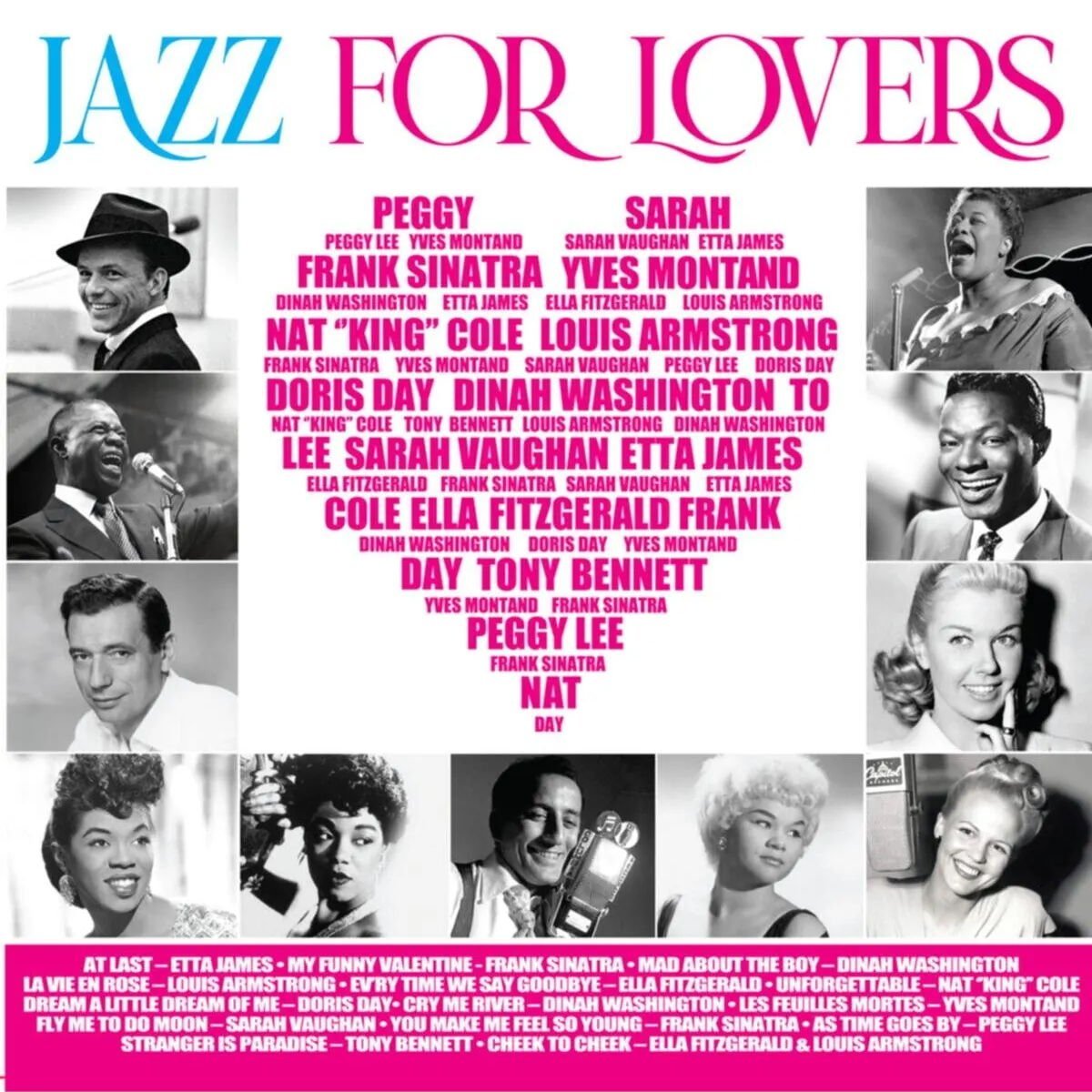 JAZZ FOR LOVERS - PEGGY LEE, FRANK SINATRA, NAT KING COLE, DORIS DAY, LOUIS ARMSTRONG, TONY BENNETT - LP SIFIR PLAK