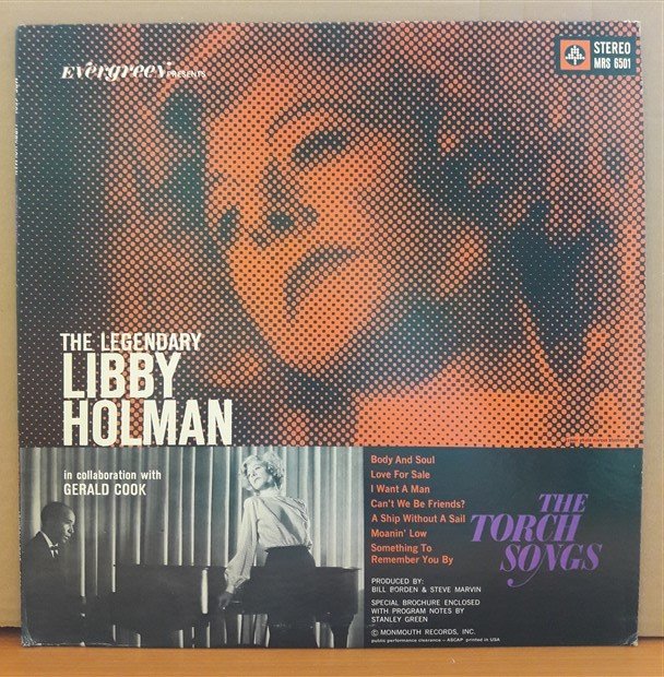 LIBBY HOLMAN WITH GERALD COOK - THE LEGENDARY LIBBY HOLMAN (1966) - LP 2.EL PLAK