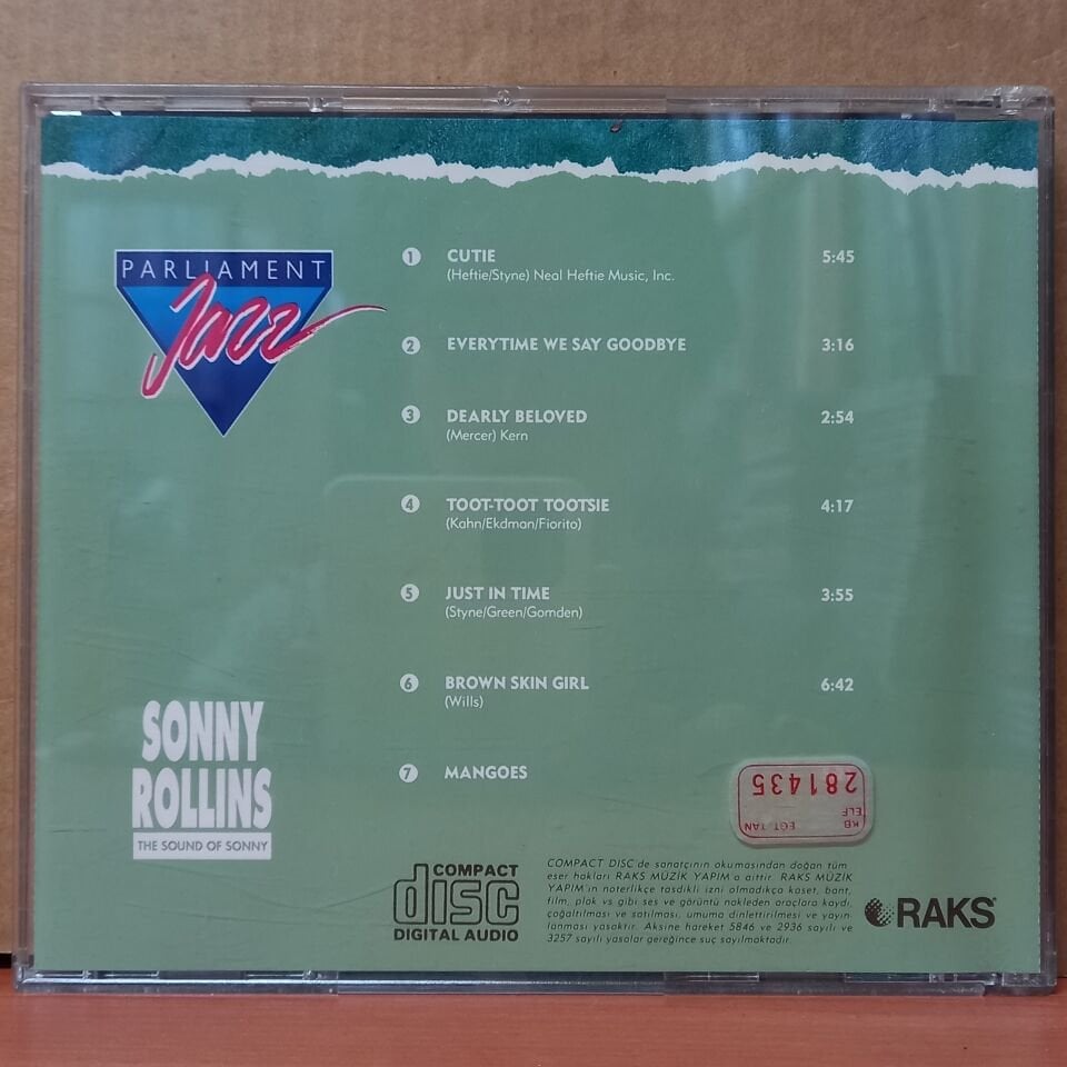 SONNY ROLLINS – THE SOUND OF SONNY - CD 2.EL
