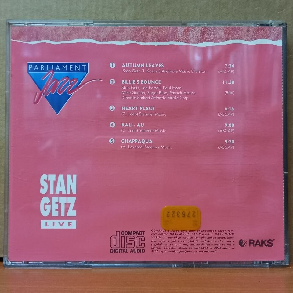 STAN GETZ - LIVE - CD 2.EL