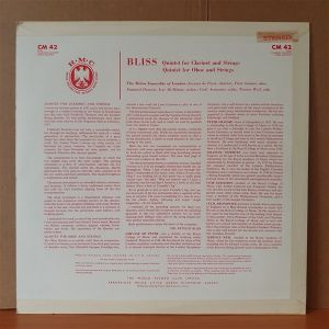 BLISS: QUINTET FOR CLARINET AND STRINGS, QUINTET FOR OBOE AND STRINGS (1963) - LP 2.EL PLAK
