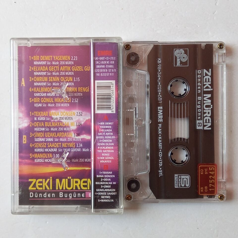 ZEKİ MÜREN - DÜNDEN BUGÜNE 8 (1998) - KASET 2.EL