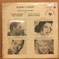 HARRY JAMES AND HIS GREAT VOCALISTS FRANK SINATRA DICK HAYMES KITTY ALLEN HELEN FORREST 1959 SIFIR PLAK