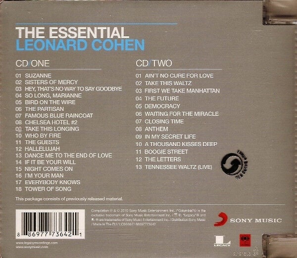 LEONARD COHEN – THE ESSENTIAL LEONARD COHEN (2010) - 2CD REISSUE JEWEL CASE AMBALAJINDA SIFIR