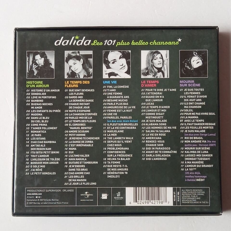 DALIDA – LES 101 PLUS BELLES CHANSONS (2007) - 5CD BOX SET 2.EL