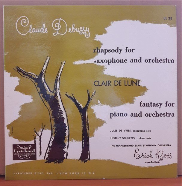 DEBUSSY: RHAPSODY FOR SAXOPHONE AND ORCHESTRA / CLAIR DE LUNE - LP 2.EL PLAK