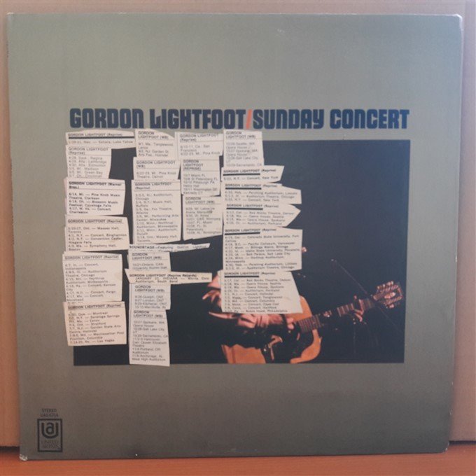 GORDON LIGHTFOOT - SUNDAY CONCERT (1969) - LP 2.EL PLAK