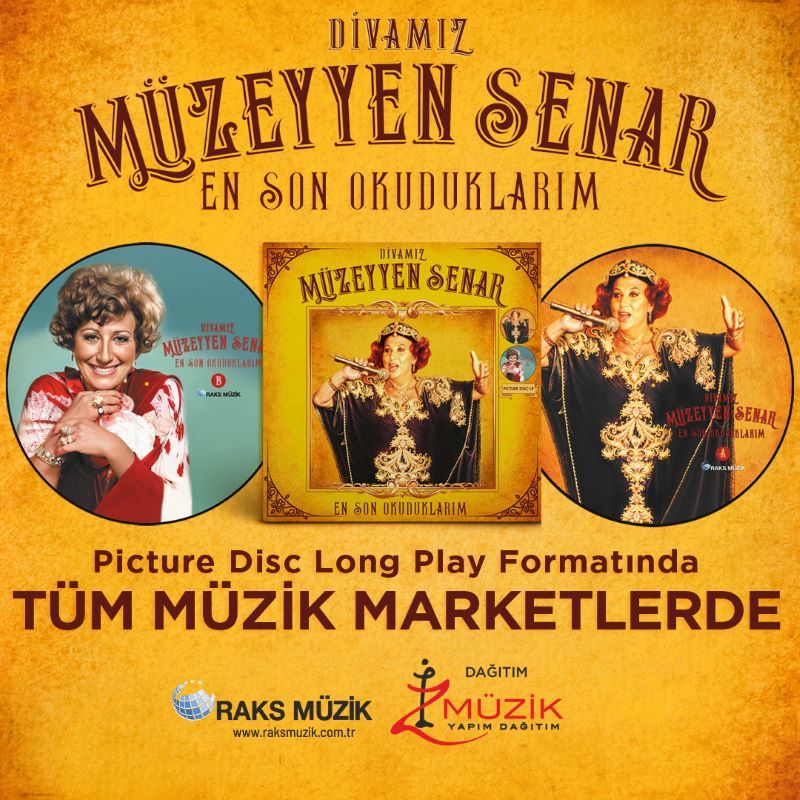 MÜZEYYEN SENAR - DİVA'MIZ / EN SON OKUDUKLARIM (2001) - LP COMPILATION 2025 PICTURE DISC EDITION / RESİM BASKILI SIFIR PLAK