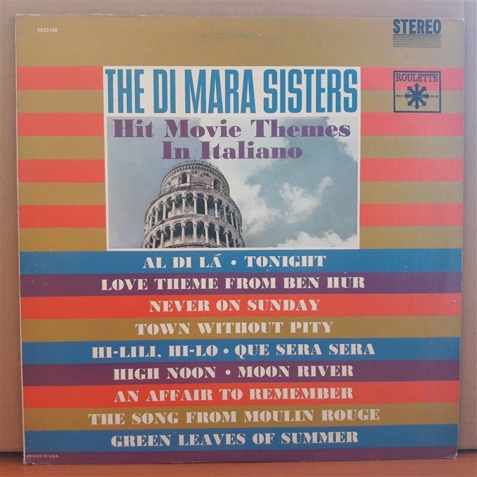 THE DI MARA SISTERS - HIT MOVIE THEMES IN ITALIANO - LP 2.EL PLAK