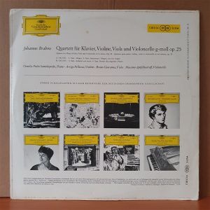 JOHANNES BRAHMS: KLAVIERQUARTETT G-MOLL OP.25 / TRIO SANTOLIQUIDO, BRUNO GIURANNA (1958) - LP 2.EL PLAK
