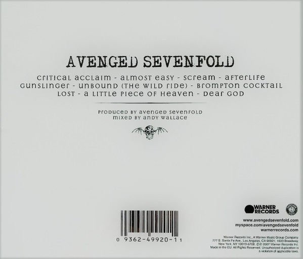 AVENGED SEVENFOLD – AVENGED SEVENFOLD (2007) - CD SIFIR