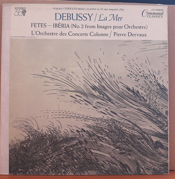 RAVEL: DADEBUSSY: LA MER, L'ORCHESTRE DES CONCERTS COLONNE, PIERRE DERVAUX - LP 2.EL PLAK