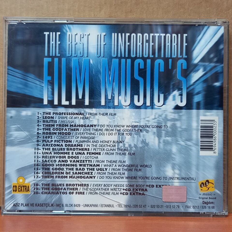 THE BEST OF UNFORGETTABLE FILM MUSIC'S / THE PROFFESIONAL, LEON, BILITIS, THE GODFATHER, ROBIIN HOOD, PULP FICTION - CD 2.EL