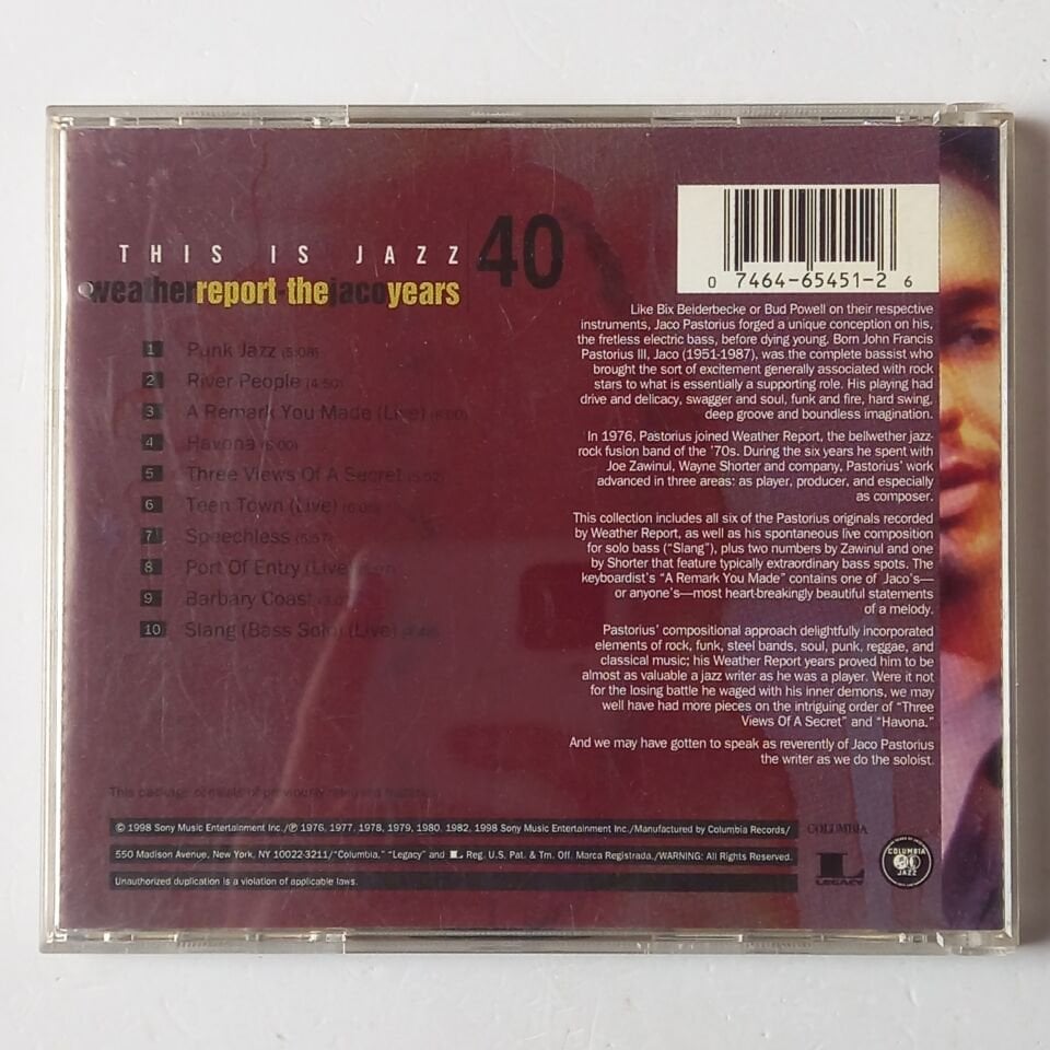THIS IS JAZZ 40 - WEATHER REPORT – THE JACO YEARS (1998) - CD 2.EL